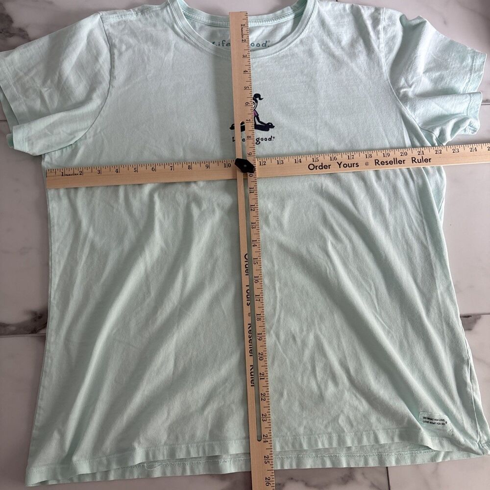 Life Is Good Womens Vintage Yoga Jackie Mint Green Graphic T-Shirt Size XL - Picture 6 of 7